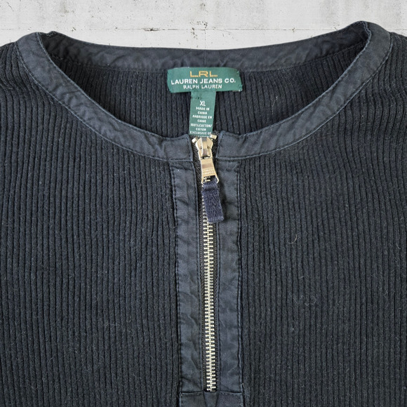 90s Vintage Ralph Lauren Black MCMLXVII Racing Team Half Zip Sweater Size XL - Picture 4 of 9